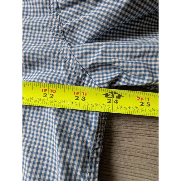 Old Navy Collection Blue & White Checkered Long Sleeve Shirt L 100% Cotton - Picture 7 of 7